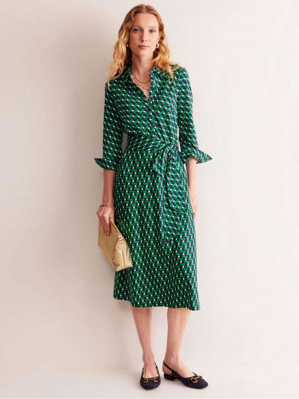 Boden Lauren Geometric Shirt Dress NWT